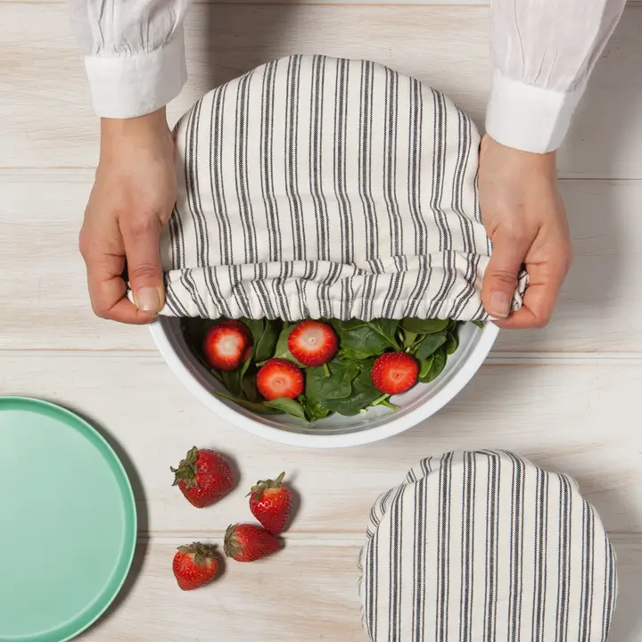 Ticking Stripe Bowl Covers Set of 2 - Image 2